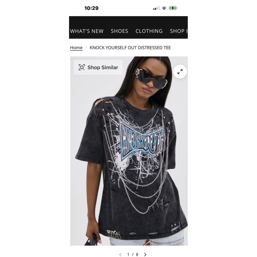 AKIRA KNOCK YOURSELF OUT DISTRESSED TEE AND HAT COMBO medium nwt *no chains* - Picture 3 of 8